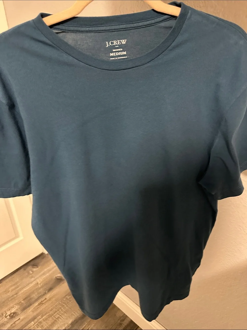 J.Crew Washed Crewneck Tee in Teal Blue